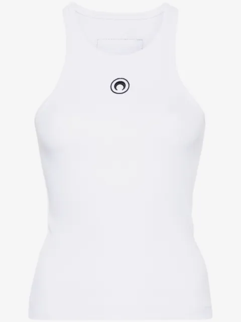Marine Serre Crescent Moon-embroidered tank top