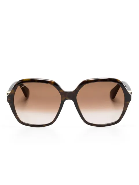 Cartier Eyewear logo-plaque geometric-frame sunglasses