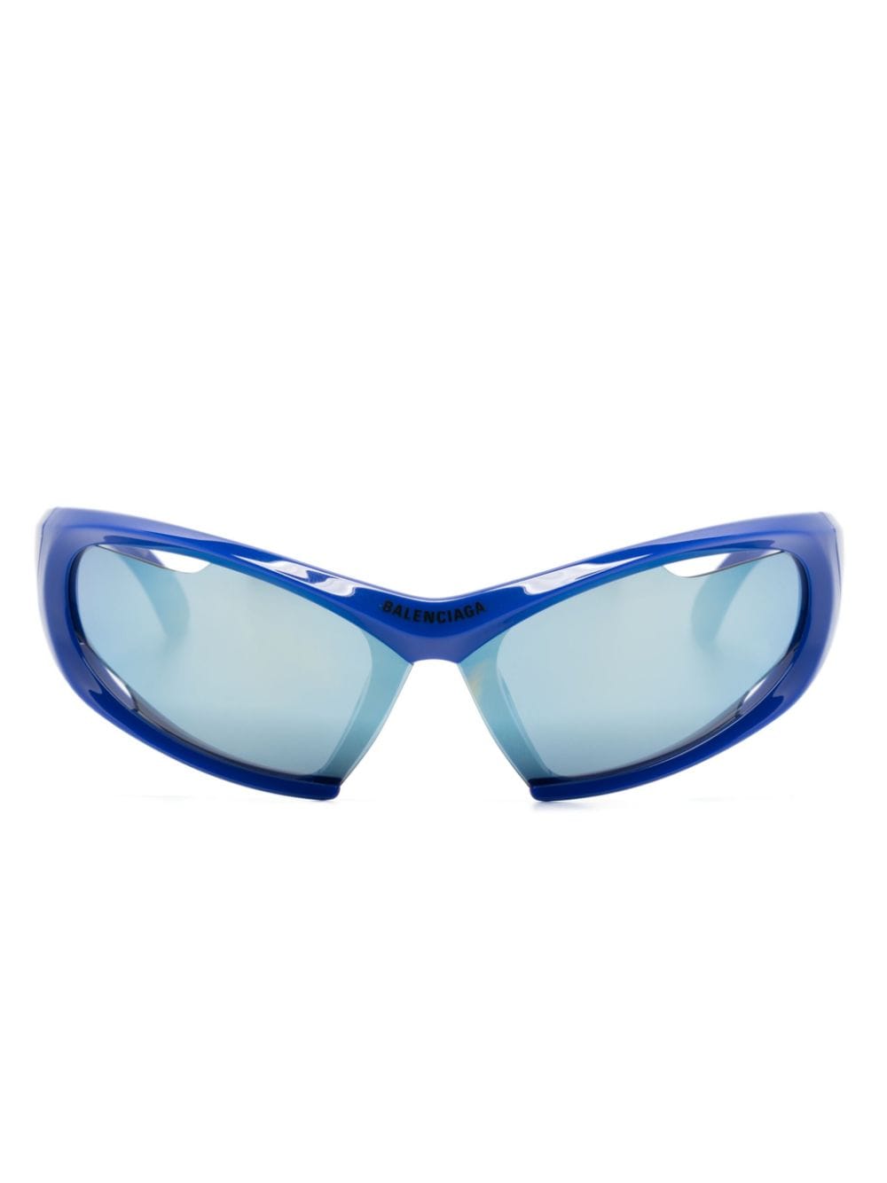 Balenciaga Dynamo 超大框太阳眼镜 In Blue