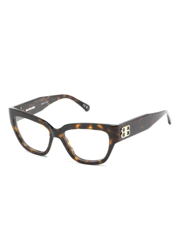 BALENCIAGA スクエアメガネ Balenciaga Eyewear スクエア眼鏡フレーム | ブラウン | FARFETCH JP