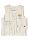 Mini Rodini logo-embroidered striped vest - Neutrals