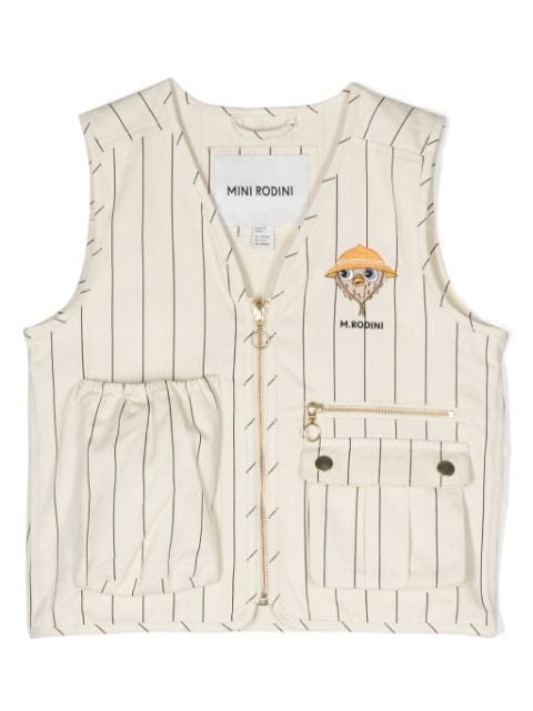 Mini Rodini logo-embroidered striped vest