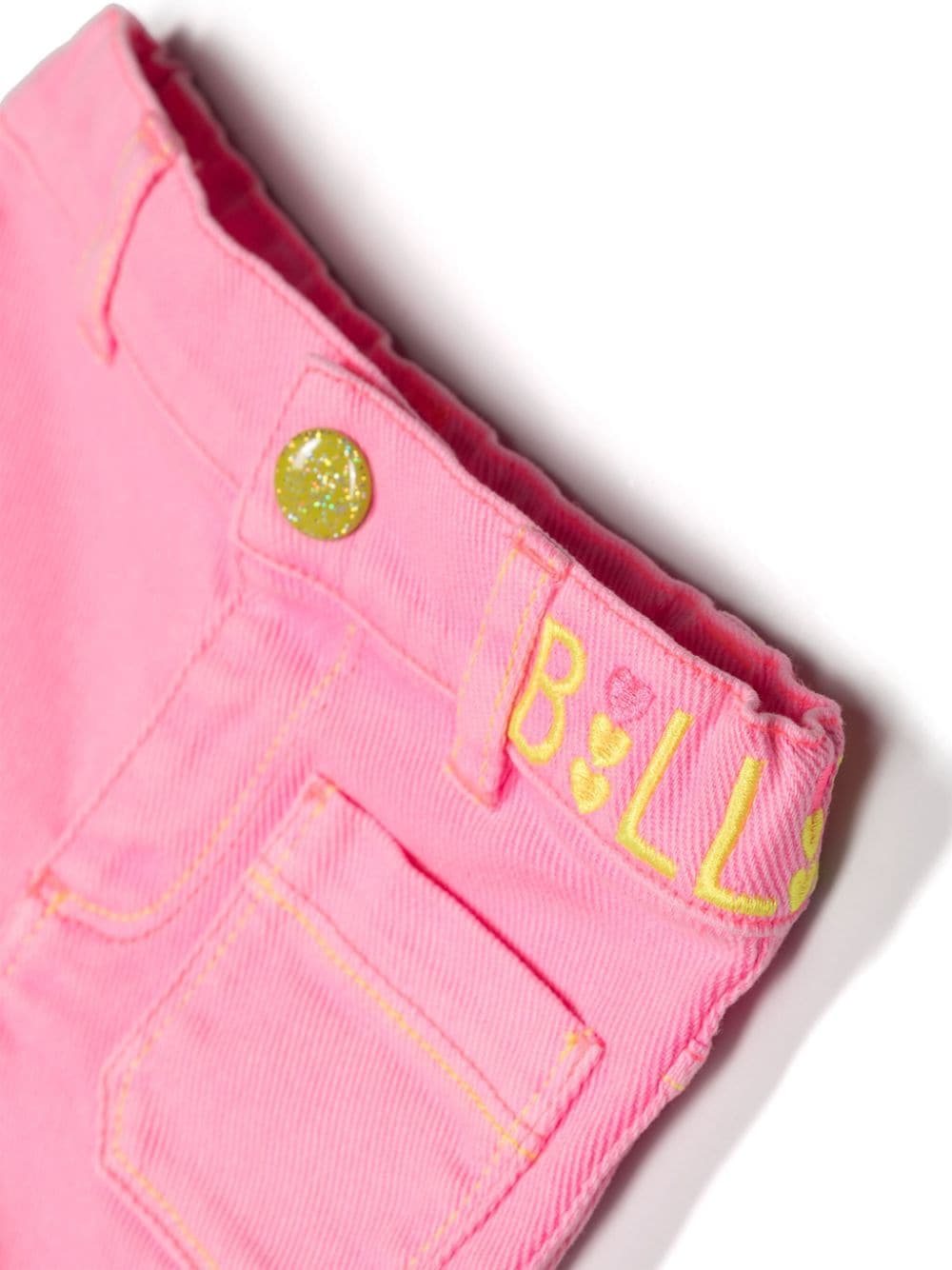 Shop Billieblush Logo-embroidered Twill Shorts In 粉色