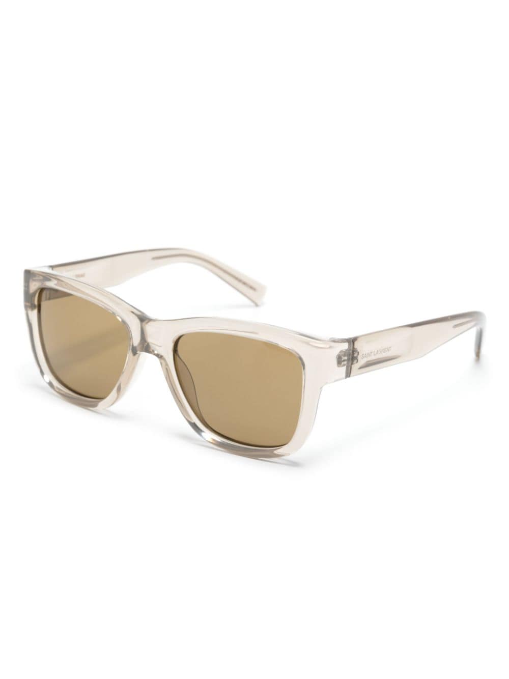 Shop Saint Laurent Sl674 Wayfarer-frame Sunglasses In Nude