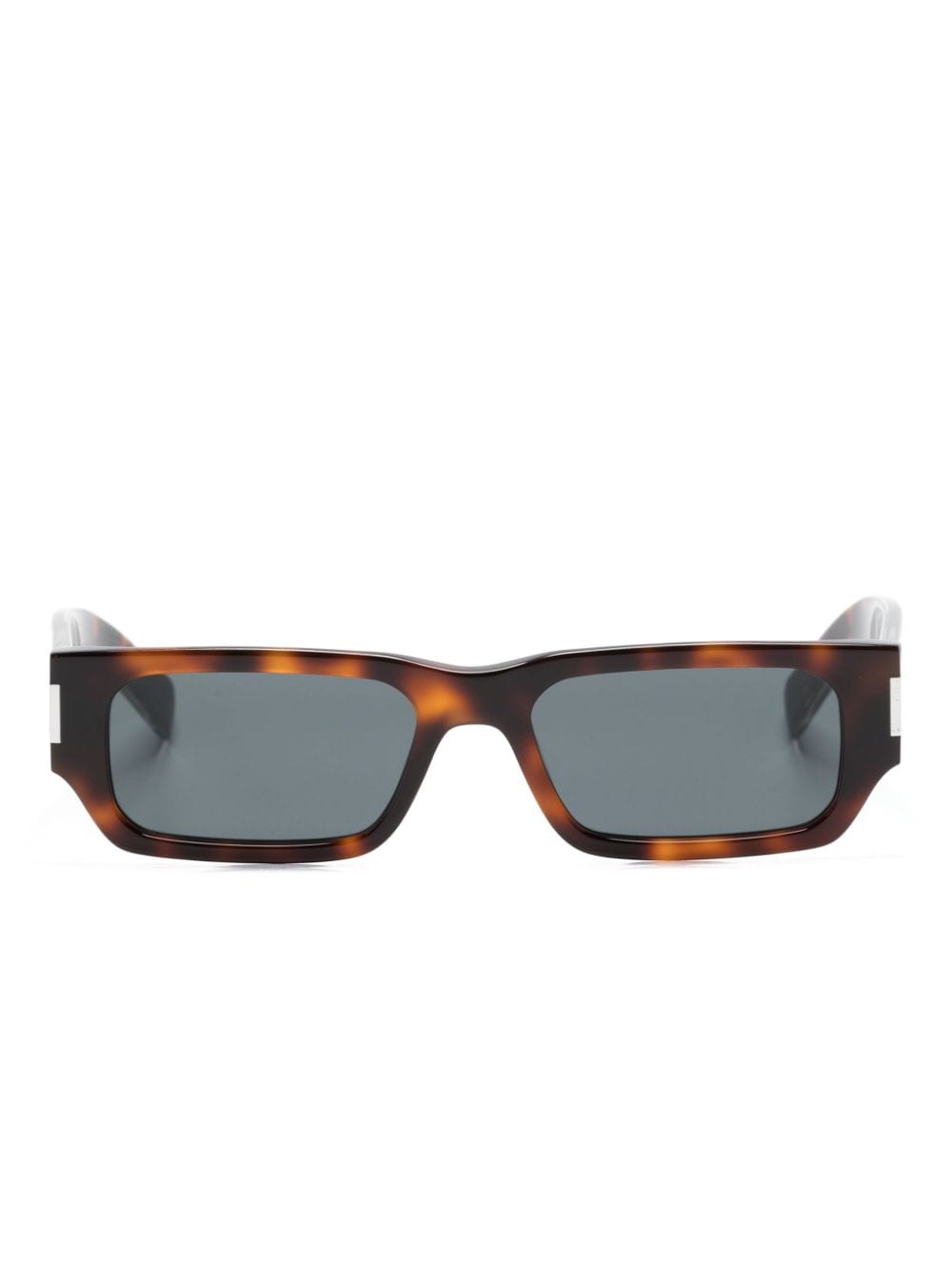 Saint Laurent Sl660 Rectangle-frame Sunglasses In Brown