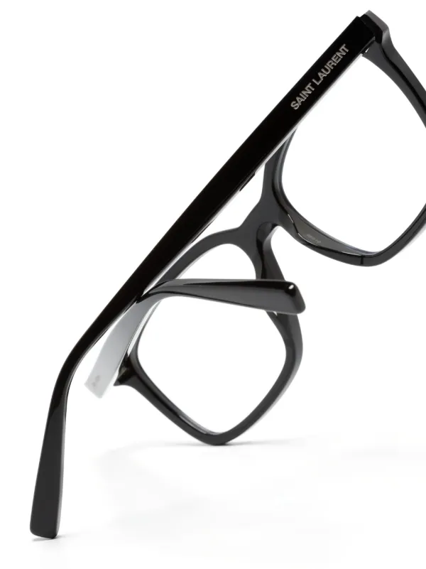SAINT LAURENT 黒縁メガネ Saint Laurent Eyewear SL672 スクエア眼鏡フレーム | ブラック