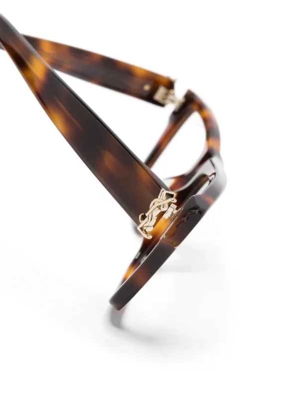 Saint Laurent Eyewear Tortoiseshell square-frame Glasses  display picture 2