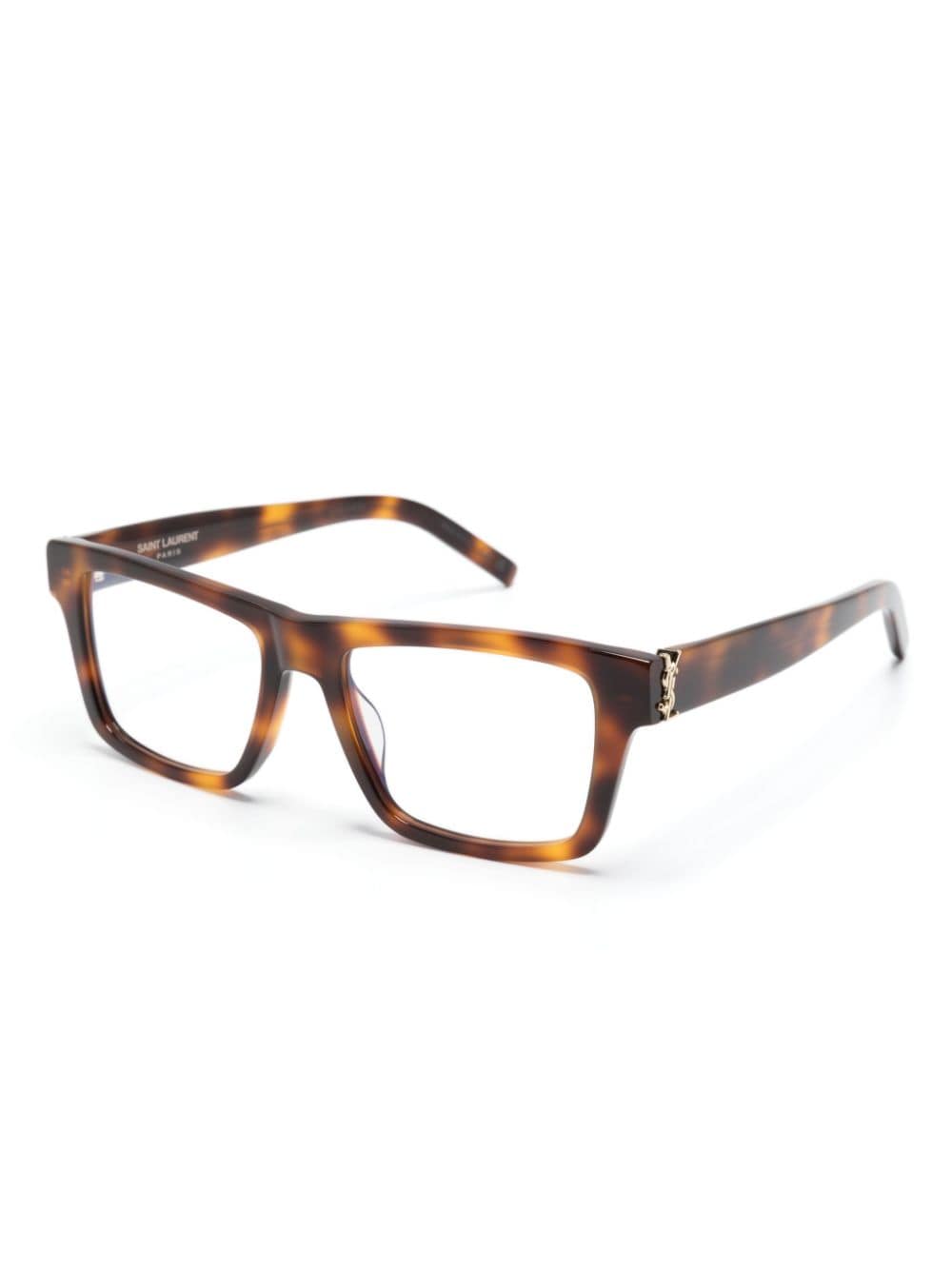 Saint Laurent Eyewear tortoiseshell square-frame glasses - Bruin