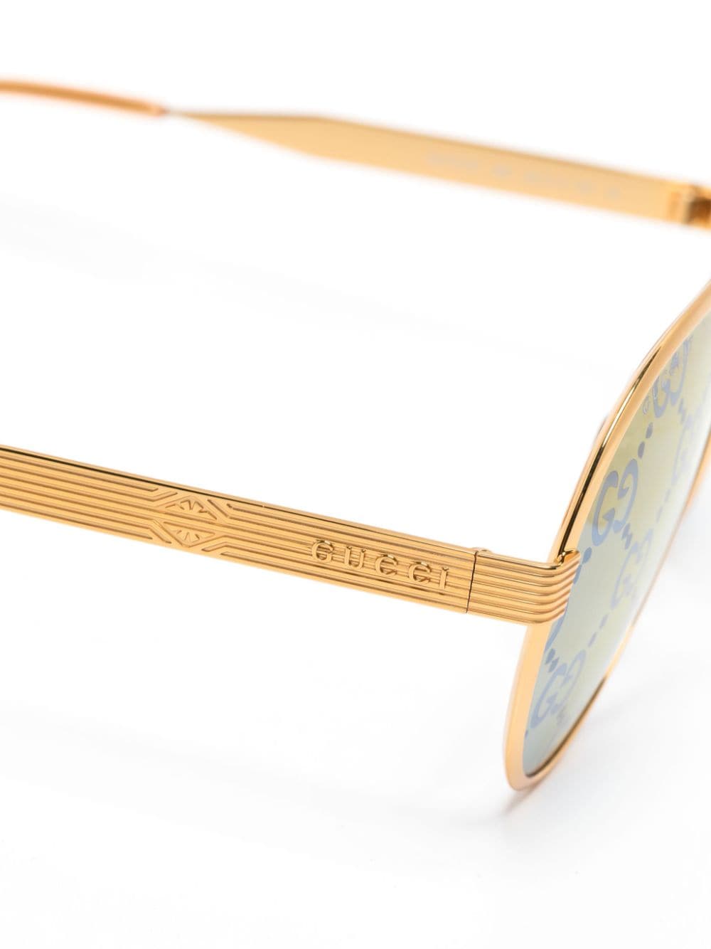 Shop Gucci Gg Pilot-frame Sunglasses In Gold