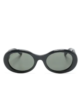 Gucci Eyewear オーバルフレーム サングラス | ブラック | FARFETCH JP