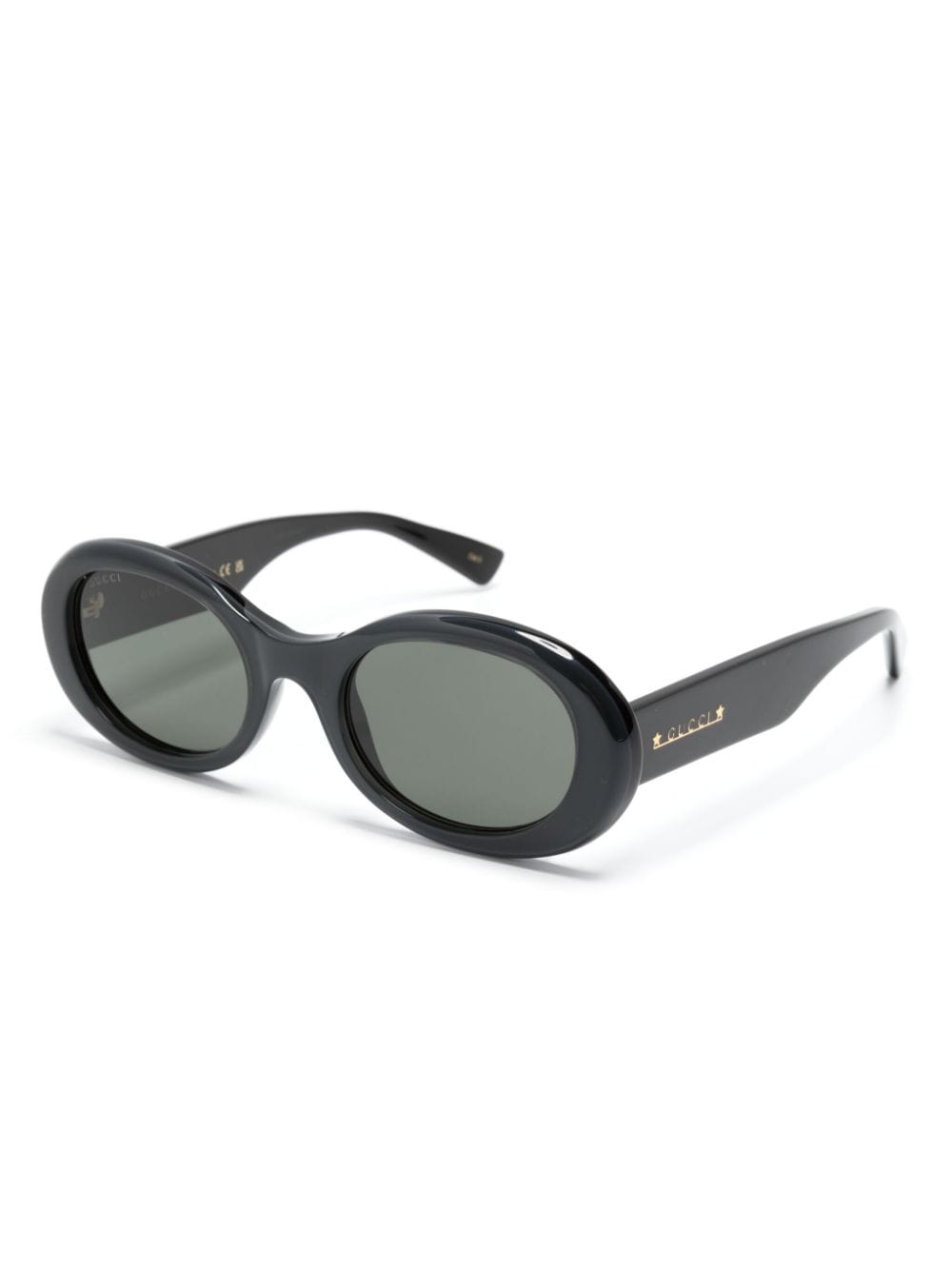 Gucci Eyewear Zonnebril met ovaal montuur Zwart