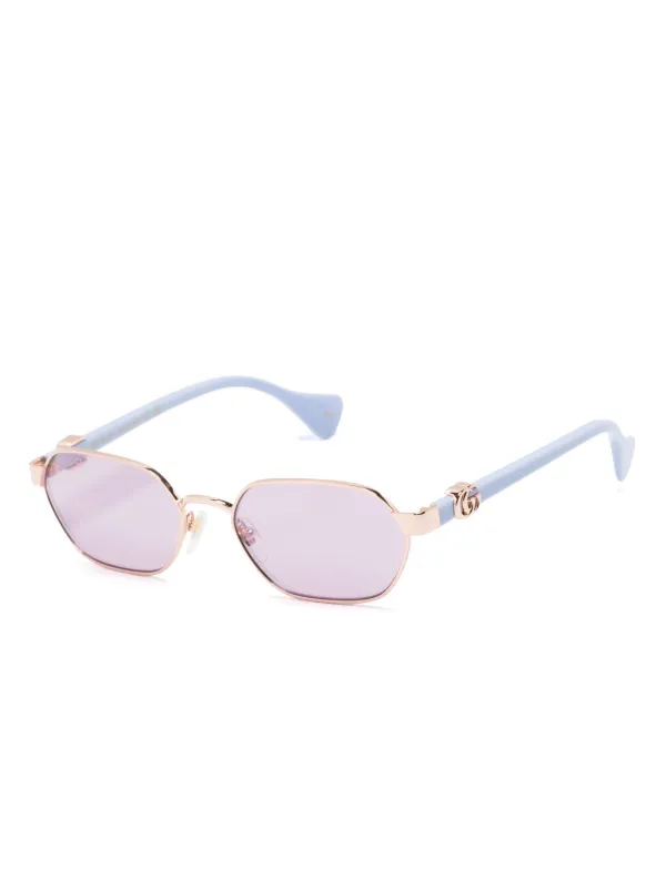 Gucci Eyewear Double G geometric frame Sunglasses Pink FARFETCH AE