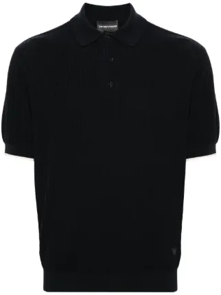 Emporio Armani patterned-knit Polo Shirt - Farfetch