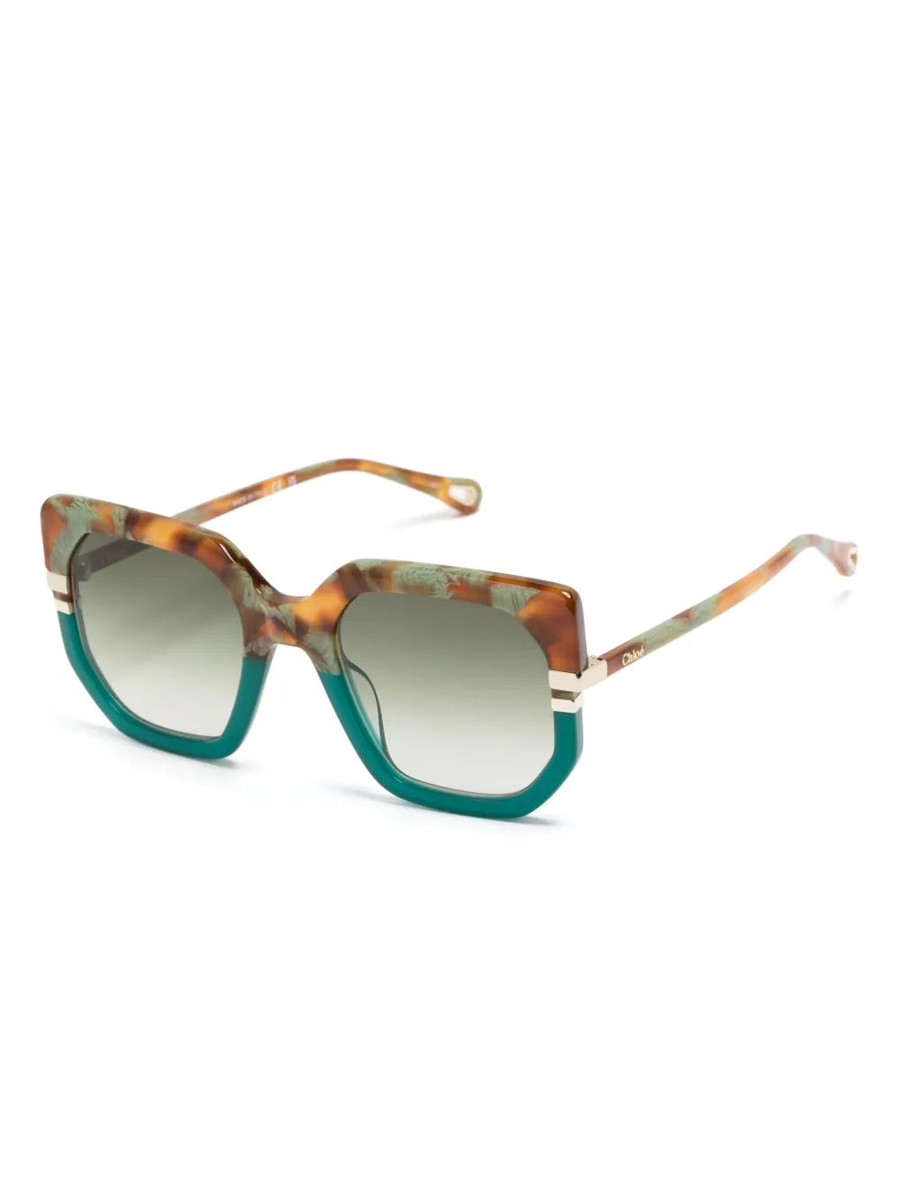 Chloé Eyewear Zonnebril met oversized montuur Groen