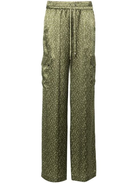 Kiton abstract-print silk trousers
