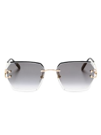 Cartier Eyewear シグネチャー C ドゥ カルティエ サングラス | ゴールドトーン | FARFETCH JP