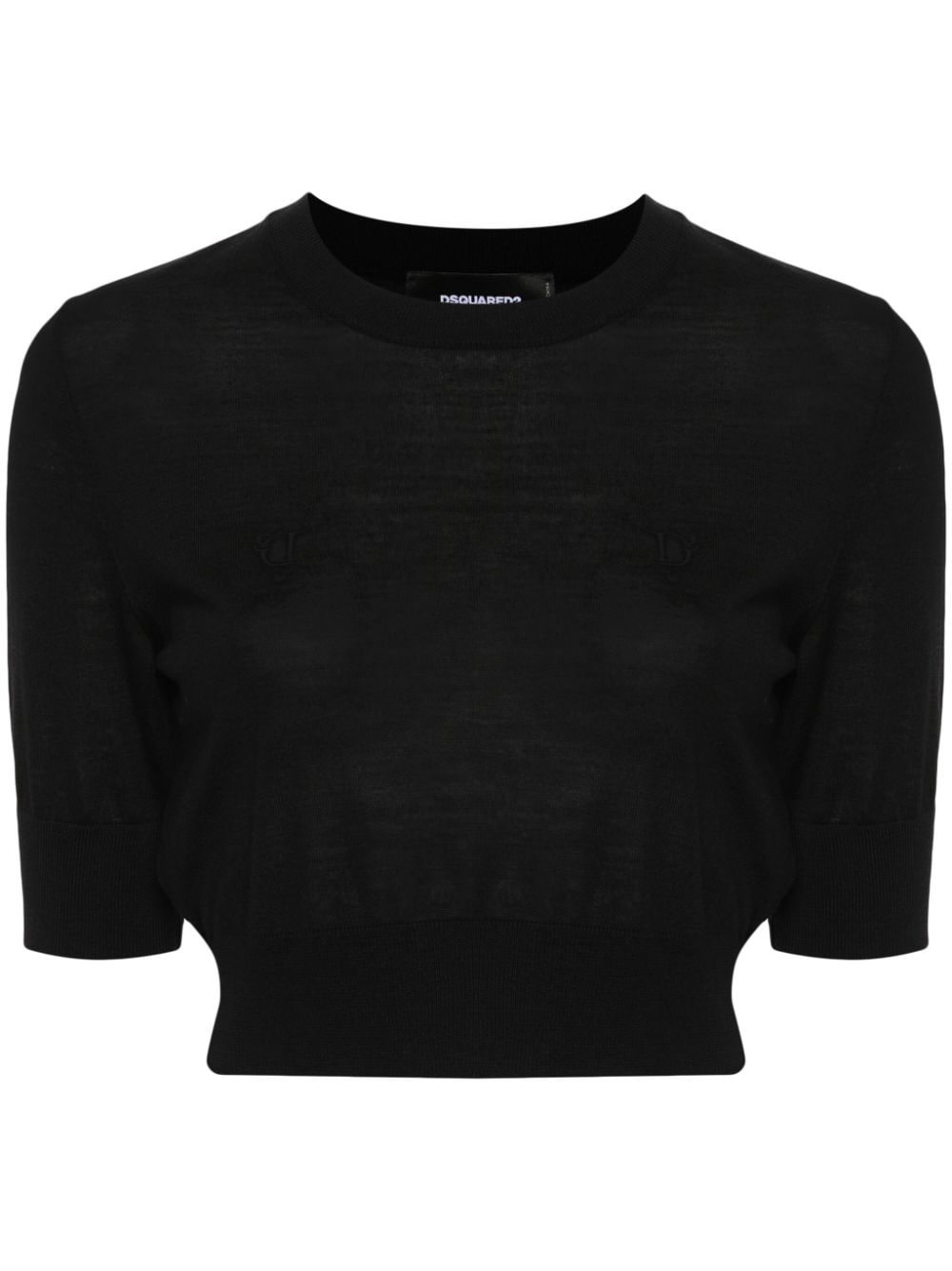 logo-embroidered cropped jumper