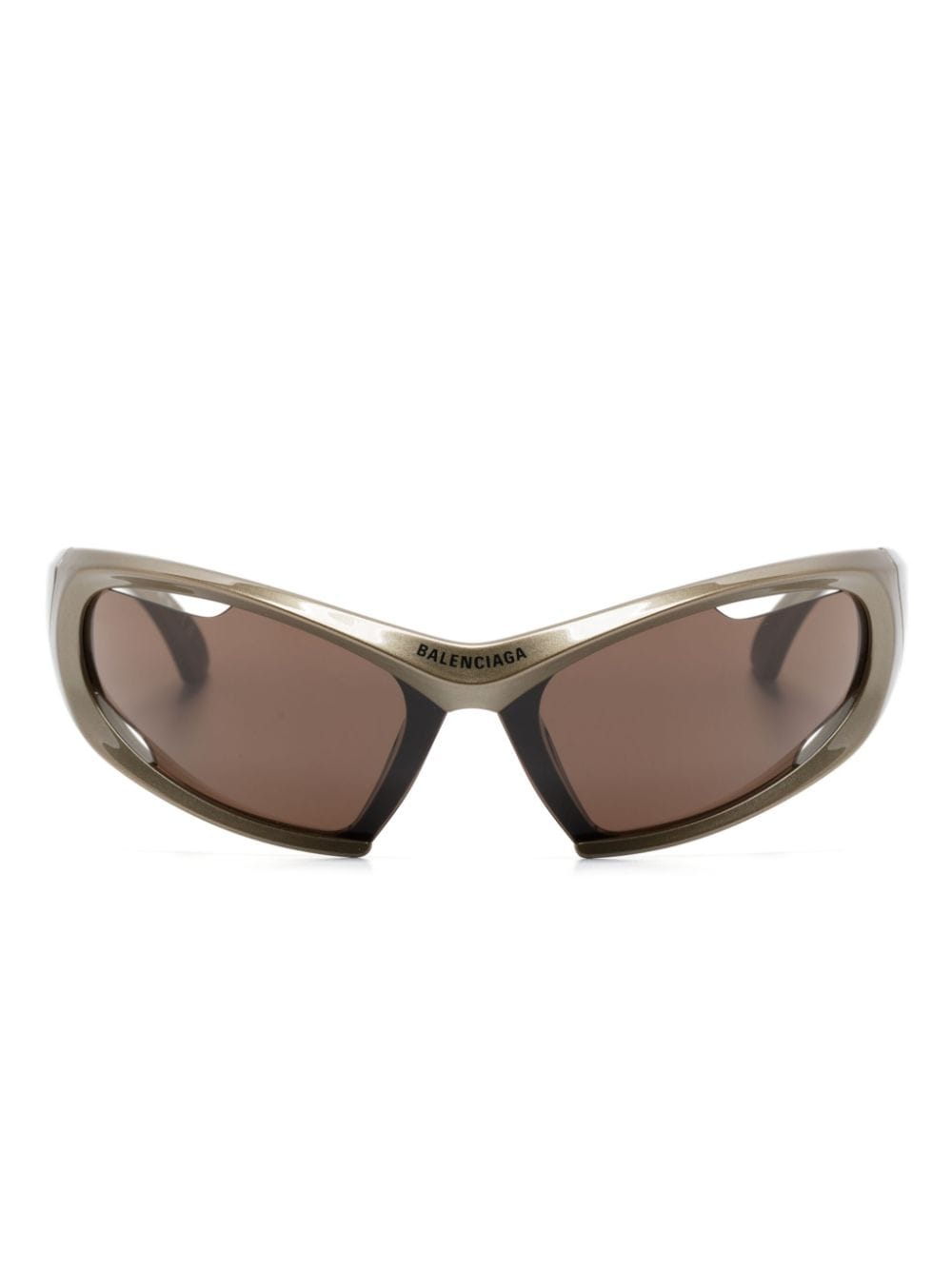Balenciaga Dynamo Oversize-frame Sunglasses In Gold