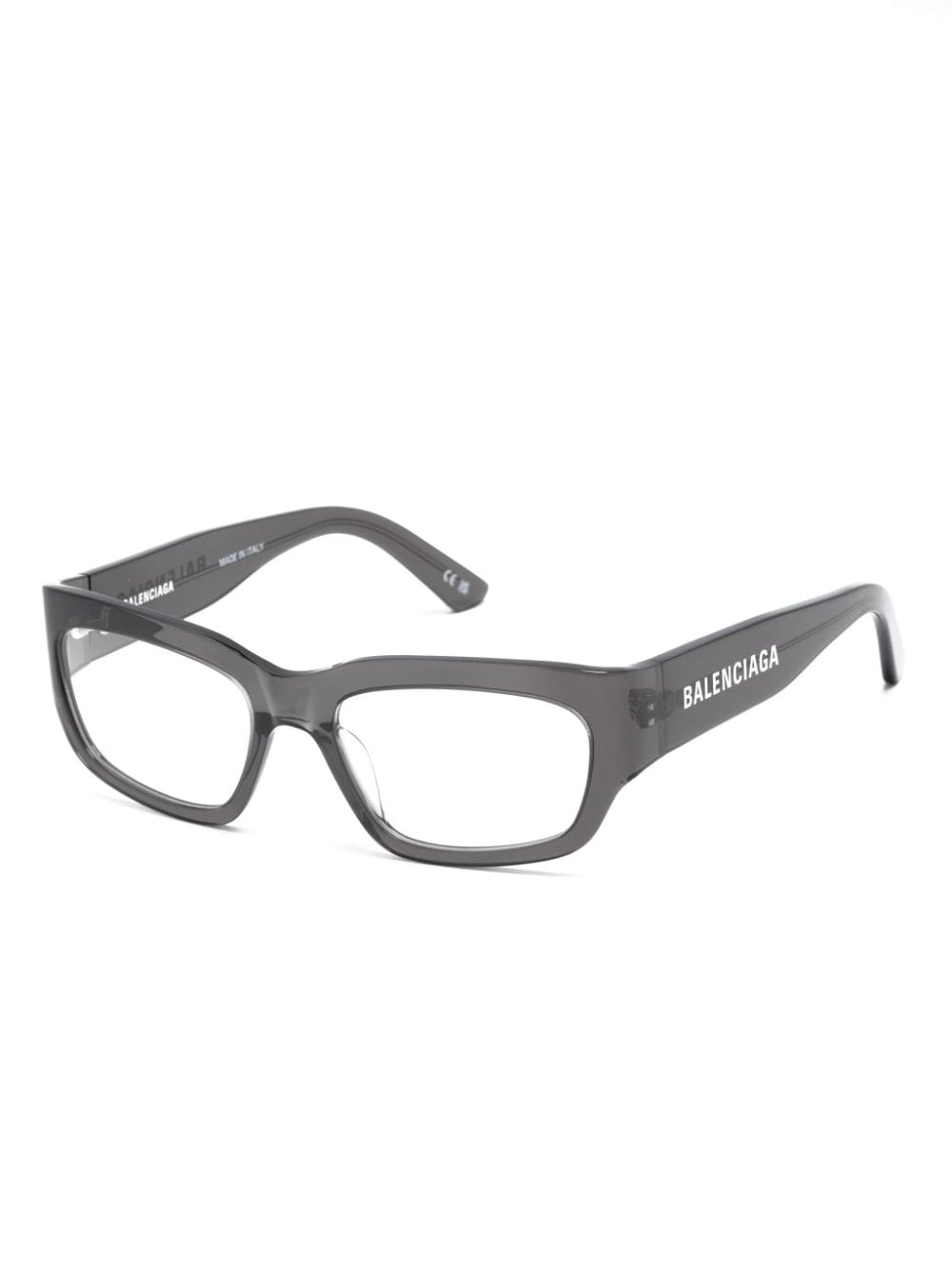 Shop Balenciaga Rectangle-frame Glasses In Black