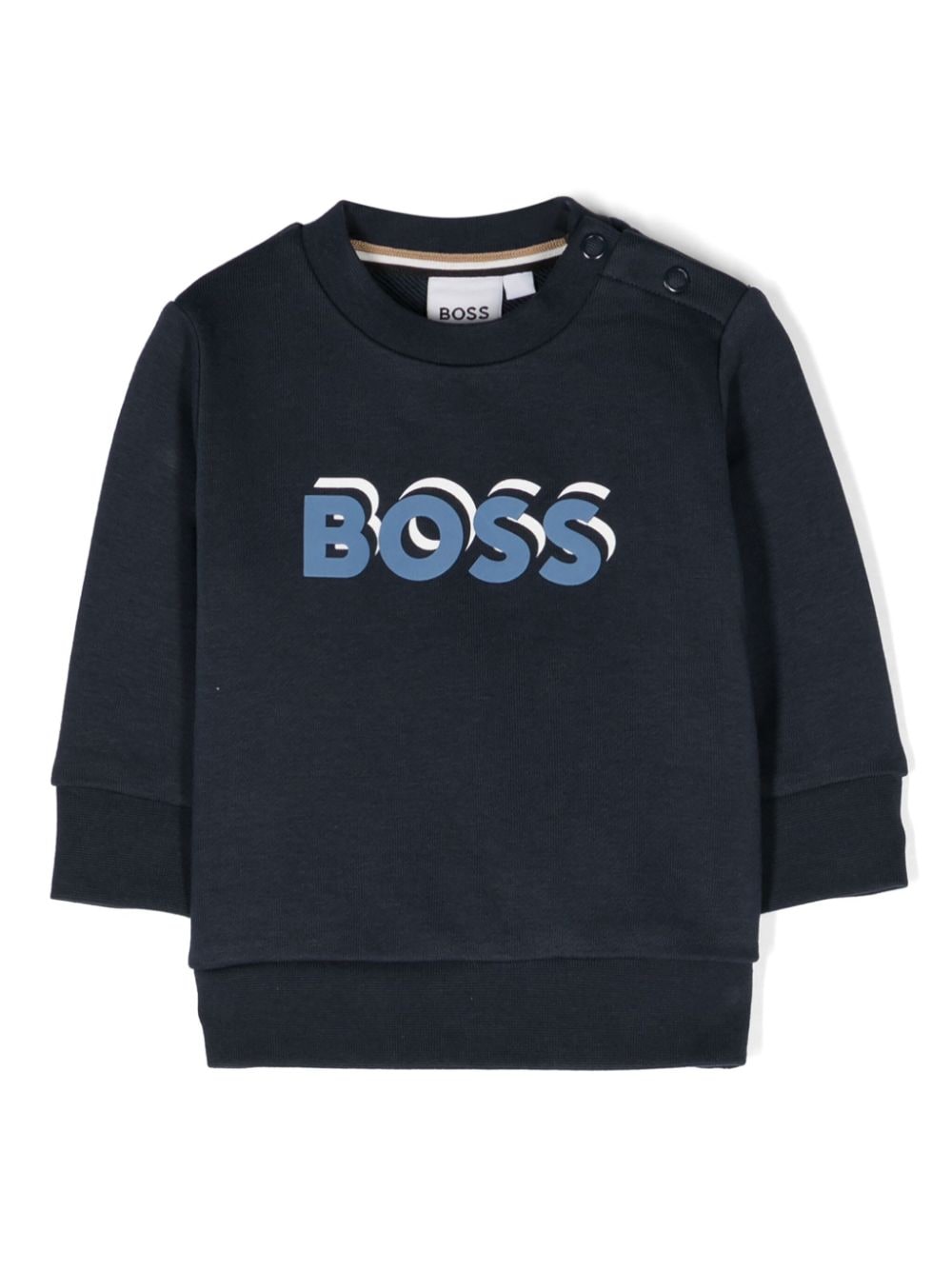 BOSS Kidswear Jersey sweater met logoprint Blauw
