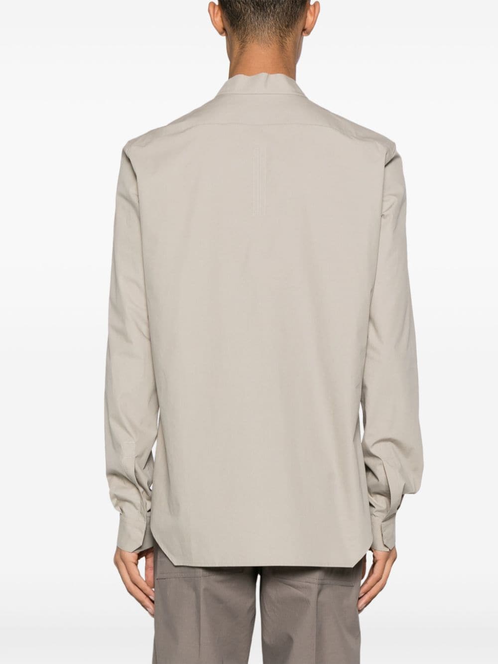 Shop Rick Owens V-neck Organic Cotton Shirt In Grey