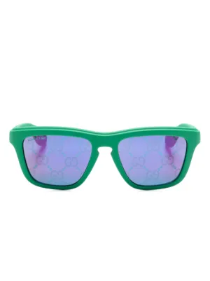 Gucci Eyewear スクエアフレーム サングラス | ブルー | FARFETCH JP