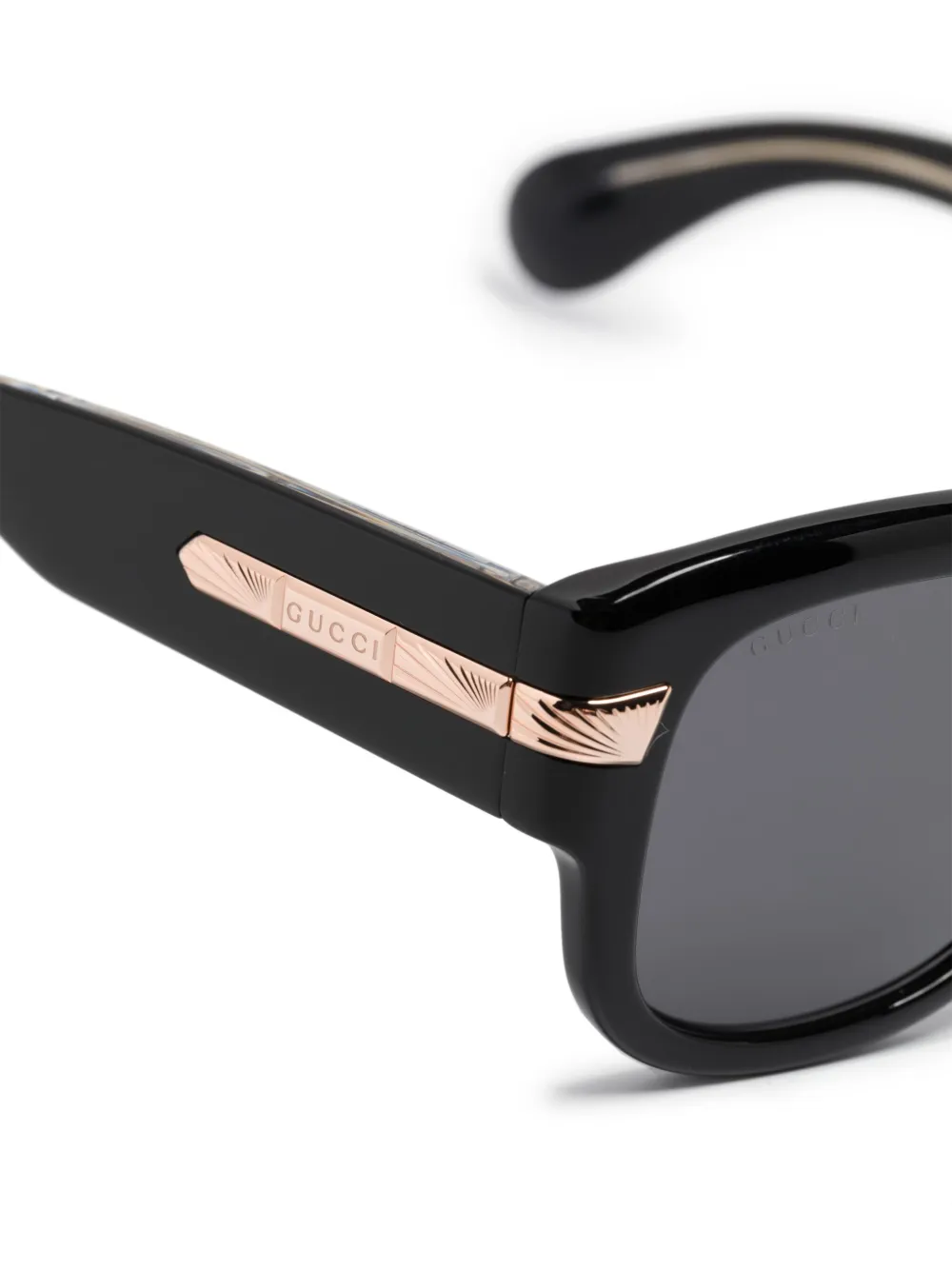 Gucci Eyewear Zonnebril met vierkant montuur Zwart