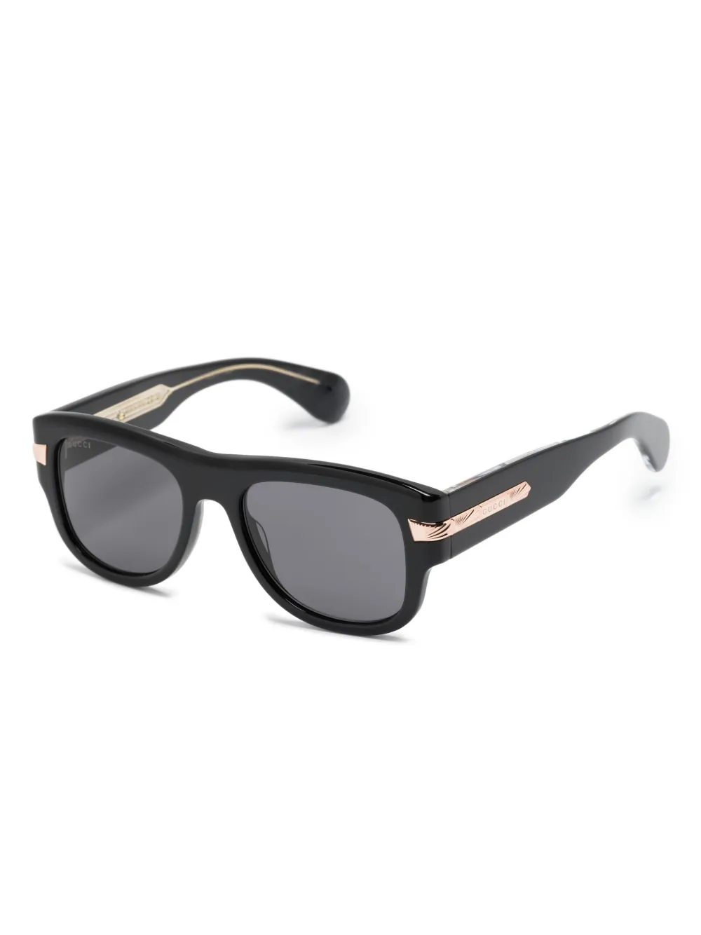 Gucci Eyewear Zonnebril met vierkant montuur - Zwart