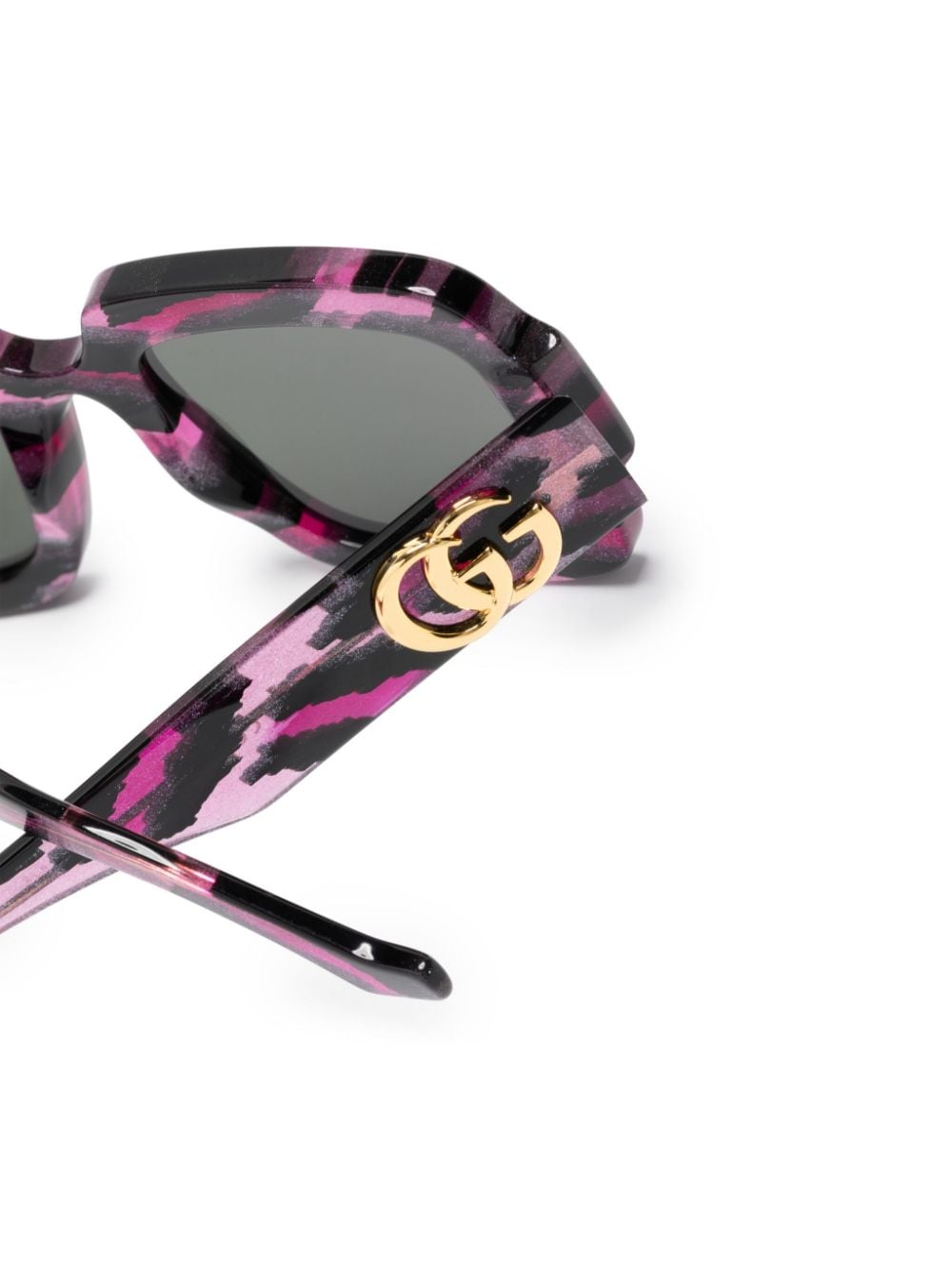 Shop Gucci Double-g Oversize-frame Sunglasses In Purple