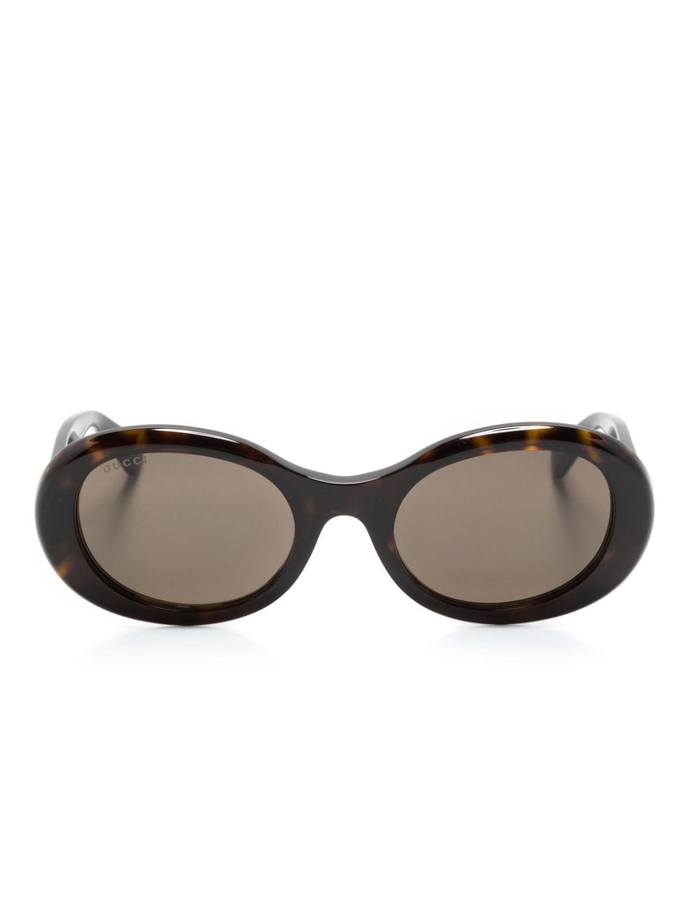 Gucci Tortoiseshell Oval-frame Sunglasses In Brown