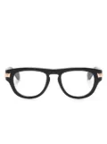 Gucci Eyewear logo-engraved geometric-frame glasses - Black
