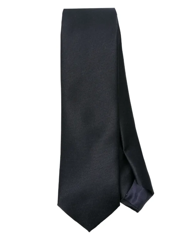 Tagliatore Pointed-tip Satin Tie in Blue