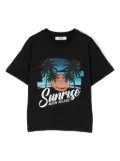 MSGM Kids slogan-print cotton T-shirt - Black