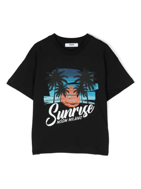 MSGM Kids slogan-print cotton T-shirt