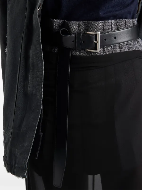 Prada セミシアー ペンシルスカート | ブラック | FARFETCH JP