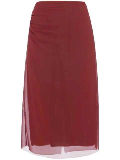 Prada semi-sheer midi pencil skirt