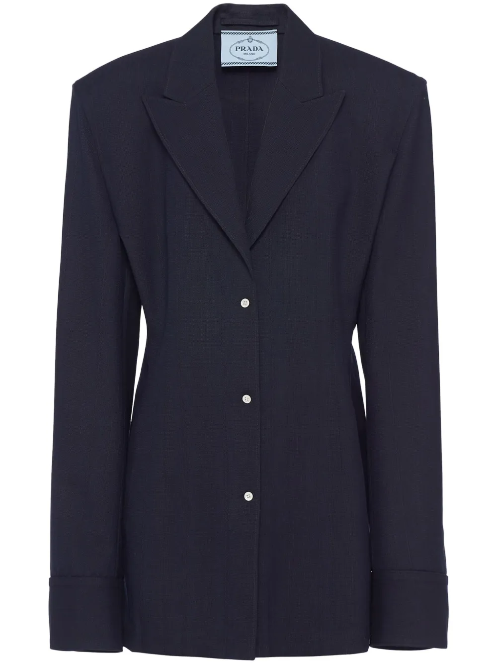 Shop Prada Single-breasted Pinstripe Jacket In Blue