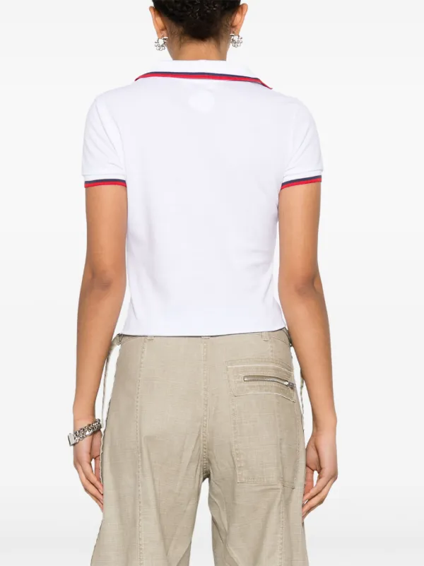 DSQUARED2 logo-patch Asymmetric Polo Shirt | White | FARFETCH