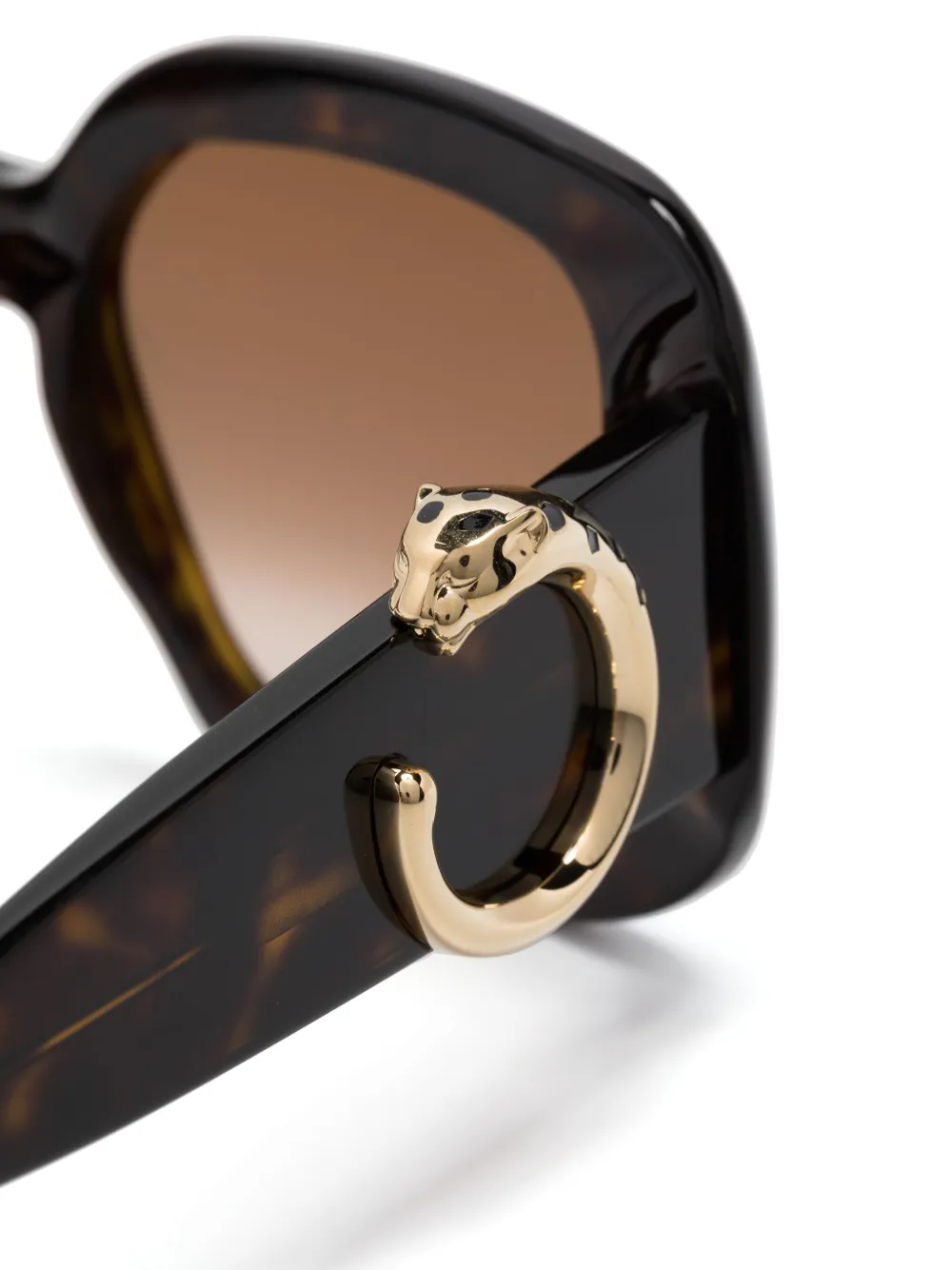 Shop Cartier Oversize-frame Sunglasses In Brown