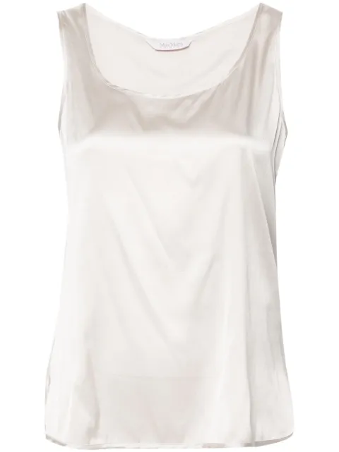 Max Mara scoop-neck satin tank top