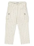 Mini Rodini striped twill trousers - Neutrals