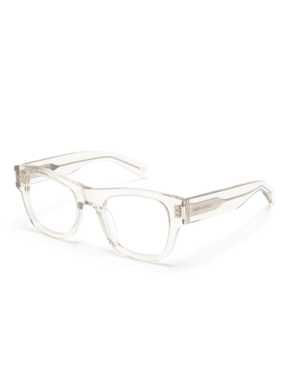 Shop Saint Laurent Square-frame Glasses In Neutrals
