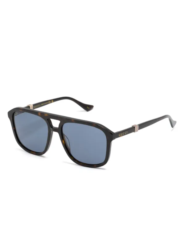 Gucci Eyewear Tortoiseshell navigator-frame Sunglasses  display picture 2