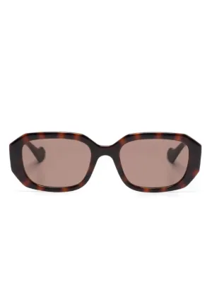 Gucci Eyewear オーバルフレーム サングラス | ブラウン | FARFETCH JP