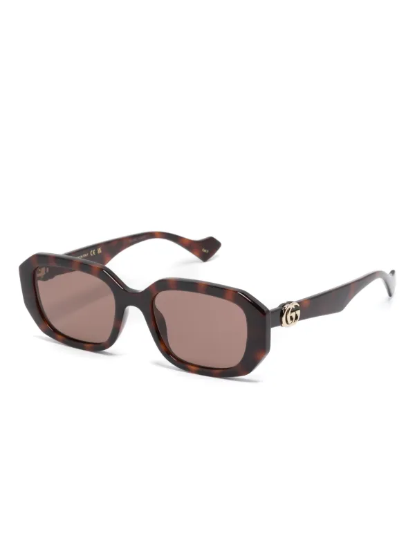 Gucci Eyewear ジオメトリックフレーム サングラス | ブラウン