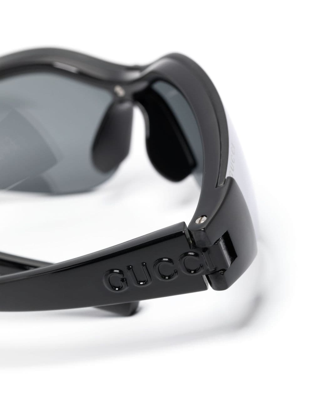 Shop Gucci Interlocking G Shield-frame Sunglasses In Black