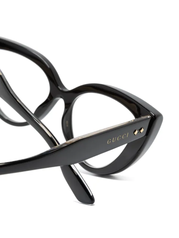 Gucci Eyewear キャットアイ眼鏡フレーム | ブラック | FARFETCH JP