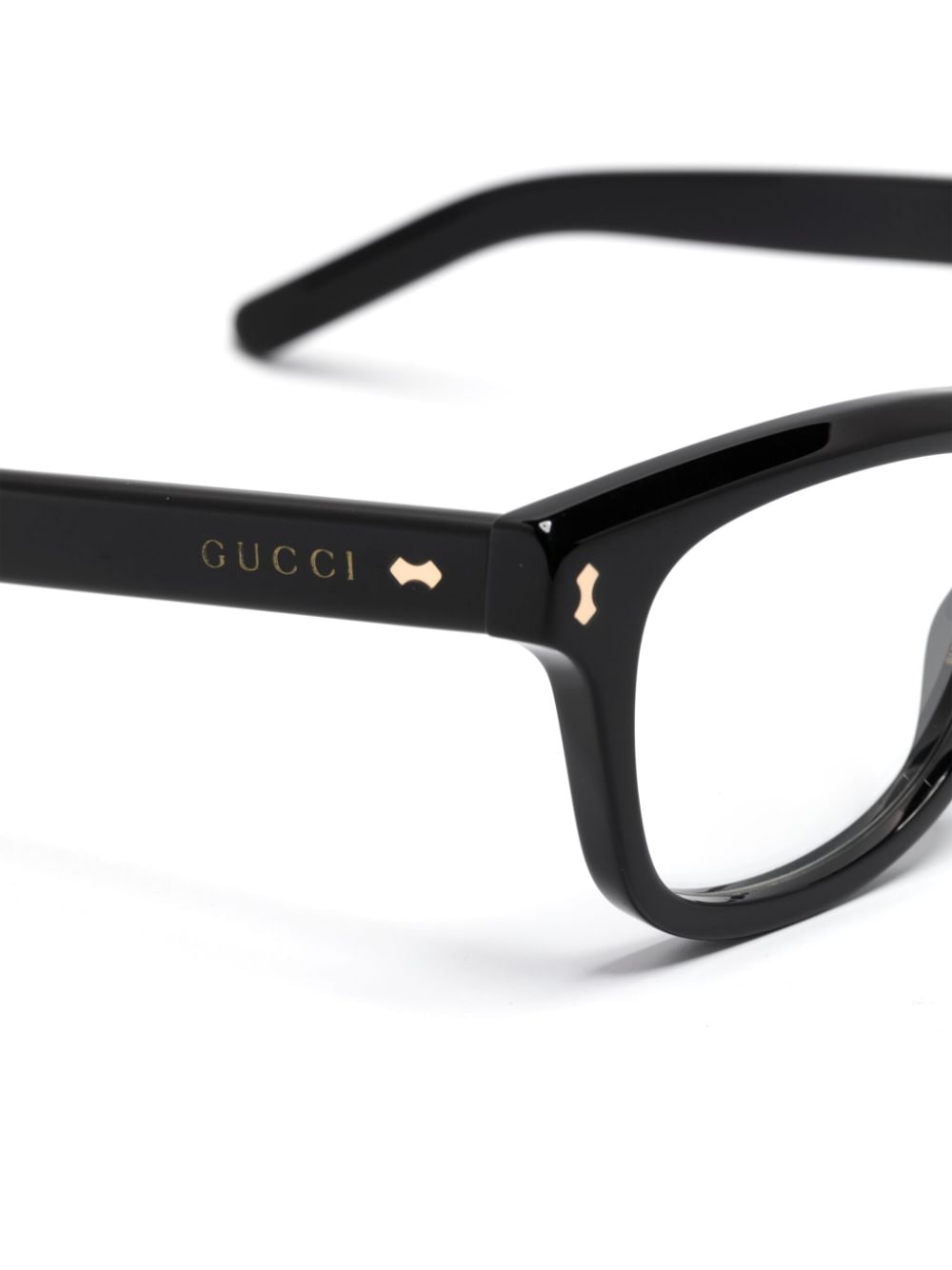 Shop Gucci Logo-debossed Square-frame Glasses In Black