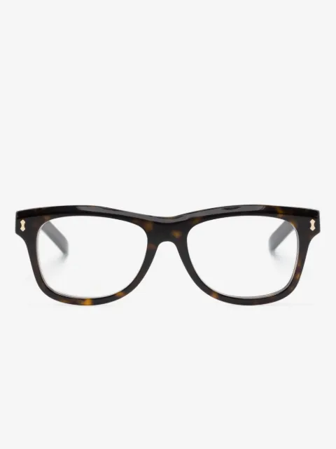 Gucci Eyewear lentes con armazón cuadrada estilo carey