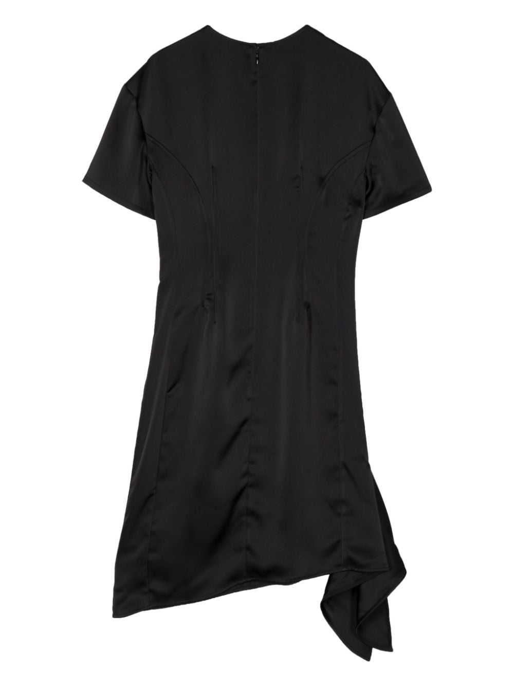 Shop Remain Asymmetric-hem Round-neck Dress In Black